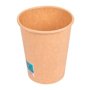 Vasos de papel marrones Ø 72mm 200ml con tapa pp (1000 uds)