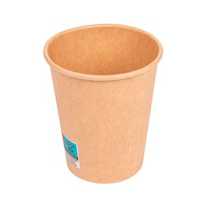 Vasos de papel marrones Ø 80mm 240ml con tapa pp (1000 uds)