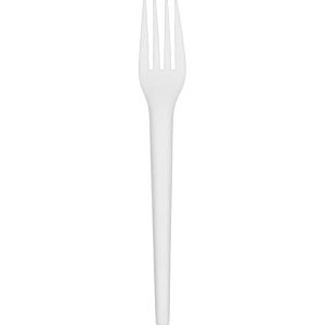 Tenedor C-PLA de color blanco de 17cm