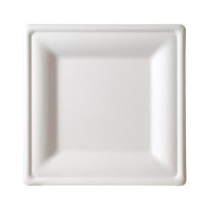 Plato cuadrado de pulpa de 20 cm (500 uds)