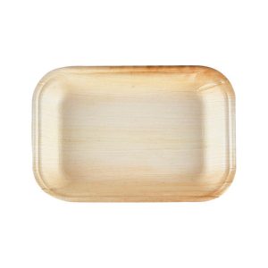 Bandejita rectangular de hoja de plama 24×16 cm (100 uds)