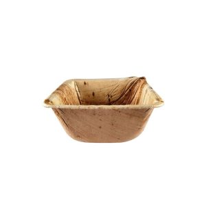 Mini bol cuadrado de hoja de palma 6x6x3 cm (240 uds)