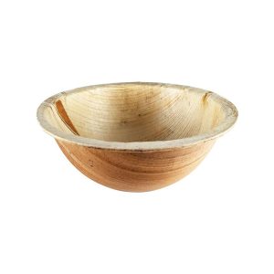 Bowl redondo de hoja de palma Ø15×7 cm (100 uds)