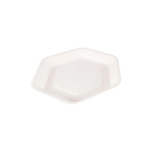 Platito hexagonal de pulpa de 12,8×11,5 cm (600 uds)