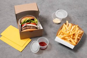 Packaging Cajas de cartón para hamburguesas y patatas