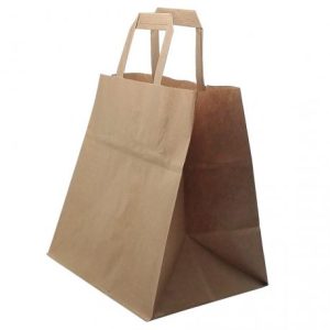 Bolsas de papel con asa plana kraft