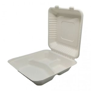 Envases de caña de azúcar 3 compartimentos 232 x 232mm