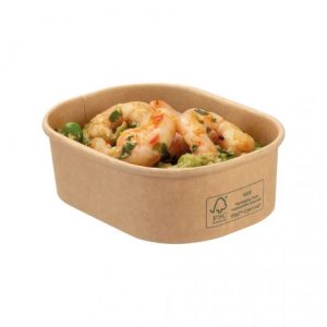 Ensaladera rectangular kraft sin tapa