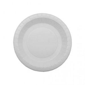 Platos de cartón blanco circulares