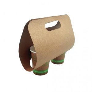 Portavasos de cartón kraft de 2 unidades 240 x 123 x 133mm