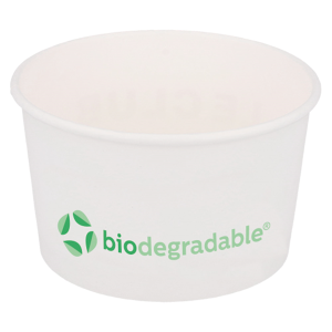 Tarrinas de celulosa blanca para helados «BIODEGRADABLE»