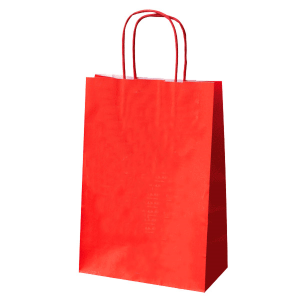 Bolsas de papel rojas con asas