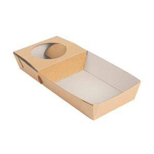 Portavasos con compartimento de cartoncillo kraft