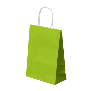 Bolsas de papel verdes con asas