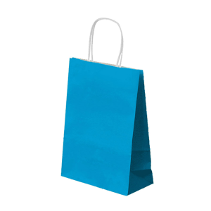 Bolsas de papel azules con asas