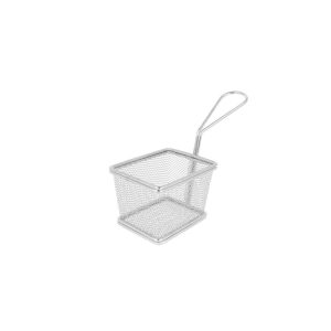 Mini freidoras rectangulares de acero cromado para fritos