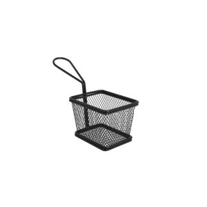 Mini freidoras rectangulares de acero negro para fritos