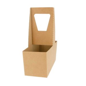 Portavasos con asa de cartoncillo kraft