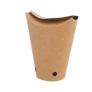Vasos de cartón kraft con cierre para patatas fritas