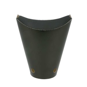 Vasos de cartoncillo negro con cierre para patatas fritas