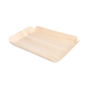 Barquillas rectangulares de madera natural