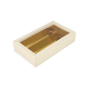 Cajas para bombones 14,5×7,5×3,5cm de cartón blanco y negro