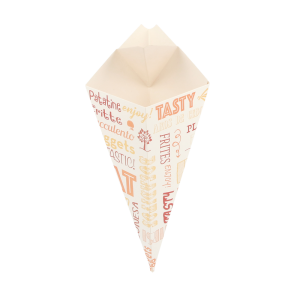 Cucuruchos con pestaña cartoncillo blanco «PAROLE»