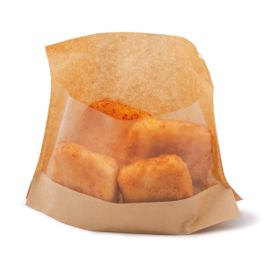 Sobres kraft con base y ventana «KANGOO PACK»