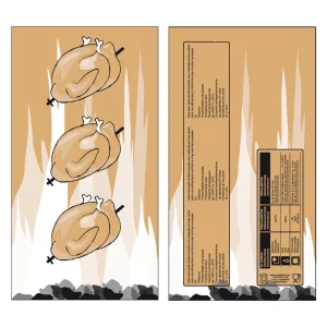 Bolsas para 1 pollo asado 45 g/m2 + 15µ pp 18+5,5×33 cm marrón kraft