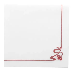 Servilletas «flor rosa» 45 g/m2 40×40 cm blanco airlaid