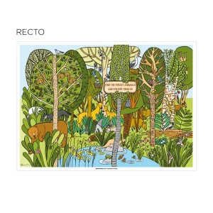 Mantelines colorear «forest animals» 100 g/m2 31×43 cm cuatricromía celulosa