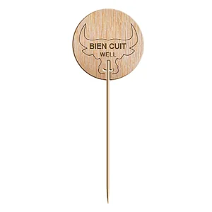 Steak marker «bien hecho» 9,5 cm natural madera