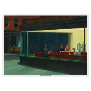 Mantelines offset ‘nighthawks by hopper’ 70 g/m2 31×43 cm cuatricromía papel