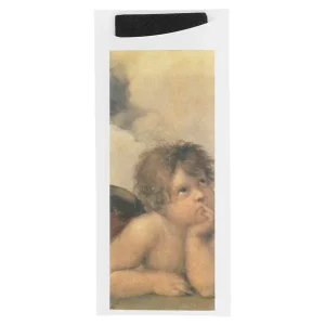 Bolsas cubiertos + servilleta ‘just in time – raffaello’ 90 + 10pe g/m2 8,5×19,5 cm negro airlaid