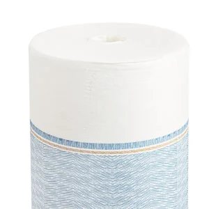 «Tú y yo» pre. 120cm (20 ser.) ‘like linen – azur’ 70 g/m2 0,40×24 m blanco/azul spunlace