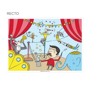 Mantelines colorear «circus» 100 g/m2 31×43 cm cuatricromía celulosa