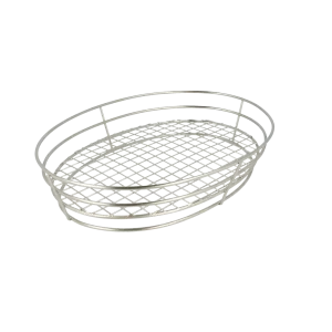Basket oval 28×20,5×5,7 cm plateado inox