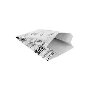 Bolsas para burger ‘parole’ 35+20 g/m2 14+7×22 cm plateado pergamino + aluminio