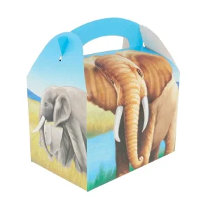 Cajas menu infantil «elefantes» 320 g/m2 17x16x10 cm cuatricromía cartoncillo