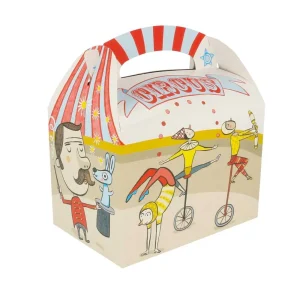 Cajas menu infantil ‘circus’ 320 g/m2 17x16x10 cm cuatricromía cartoncillo