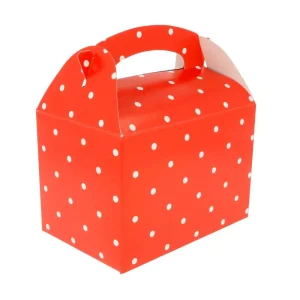 Cajas multiusos «topos» 320 g/m2 17x16x10 cm rojo cartoncillo