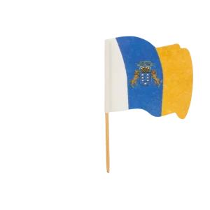 Banderitas «canarias» 4×3/6,5 cm surtido madera