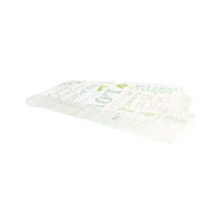 Papel antigrasas abierto 2 lados fast food ‘parole’ 32 g/m2 9+3×22 cm blanco perg. antigrasas