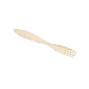 Tenedores angulas enfundados en celofán 15 cm natural madera