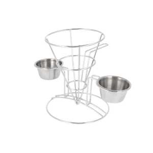 Basket con 2 tarrinas 10,8×15,24 cm plateado inox