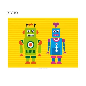 Mantelines colorear «robot» 100 g/m2 31×43 cm cuatricromía celulosa