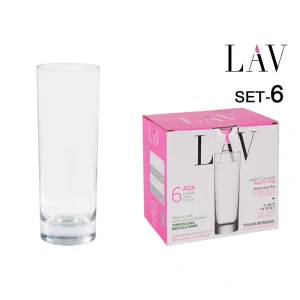 Set 6 Vasos Tubo 315Cc Ada Vidrio