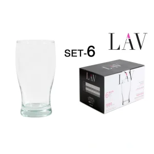 Set 6 Vasos Cerveza 580Cc Bel Vidrio
