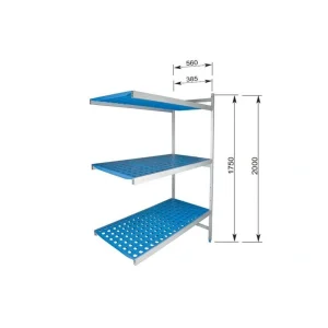 Estantería Abierta 1750 H Modular Con 3 Estantes Para Cubetas Gn 385 Mm Lacor
