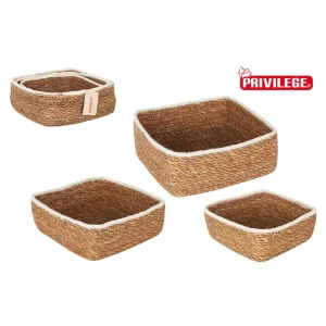 Set 3 Cestas Mimbre Cuadr 23/20/17Cm Pri